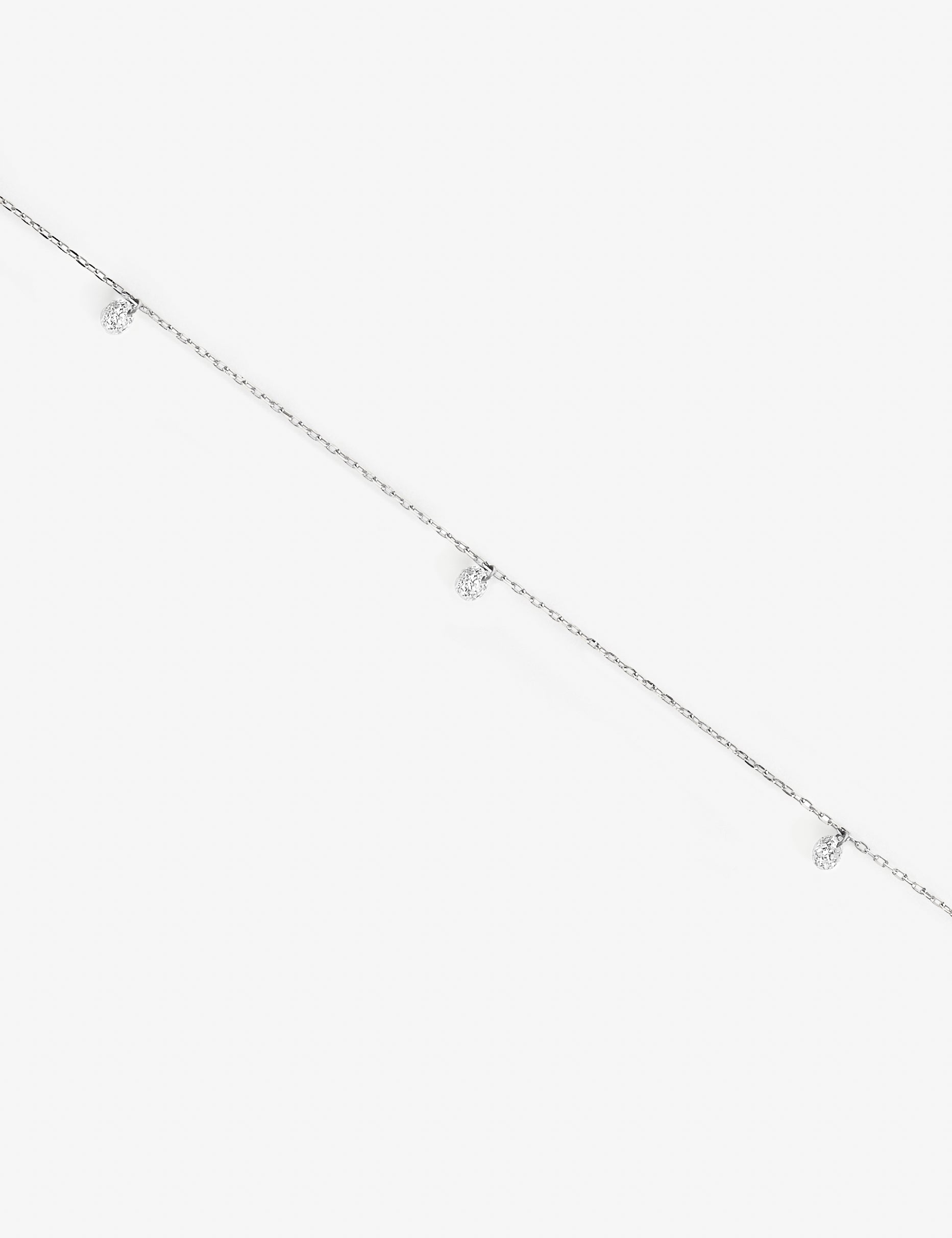 Trio diamond floating necklace in 14k white gold