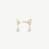 Floating Pear Diamond Earrings