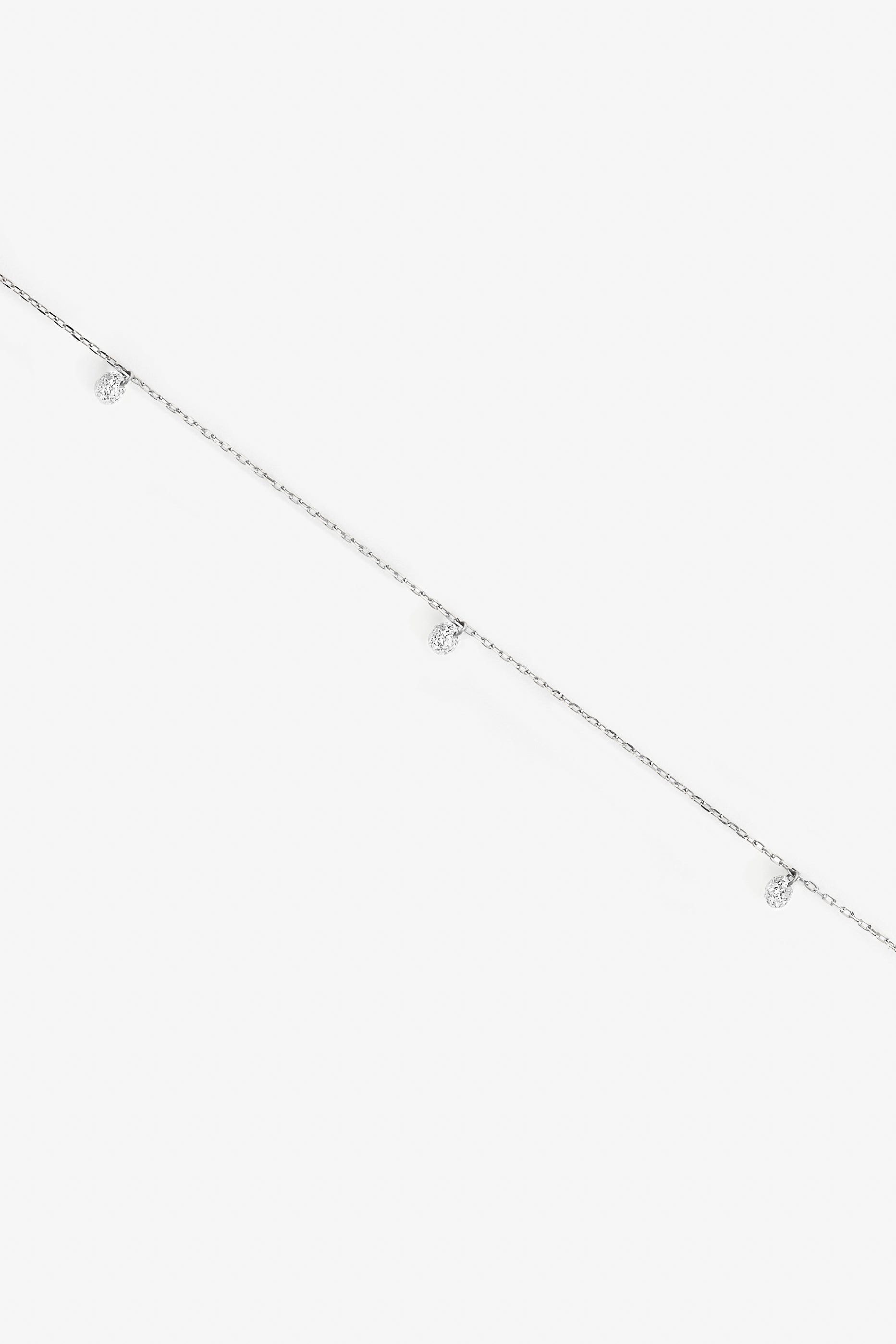 Trio diamond floating necklace in 14k white gold
